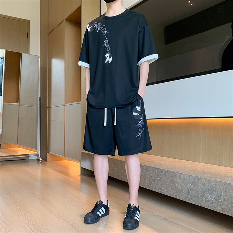 TZ123-P48风印花新款港风青少年男生套装学生短袖短裤,男装牛仔裤,星座507A（原星座306B-2）