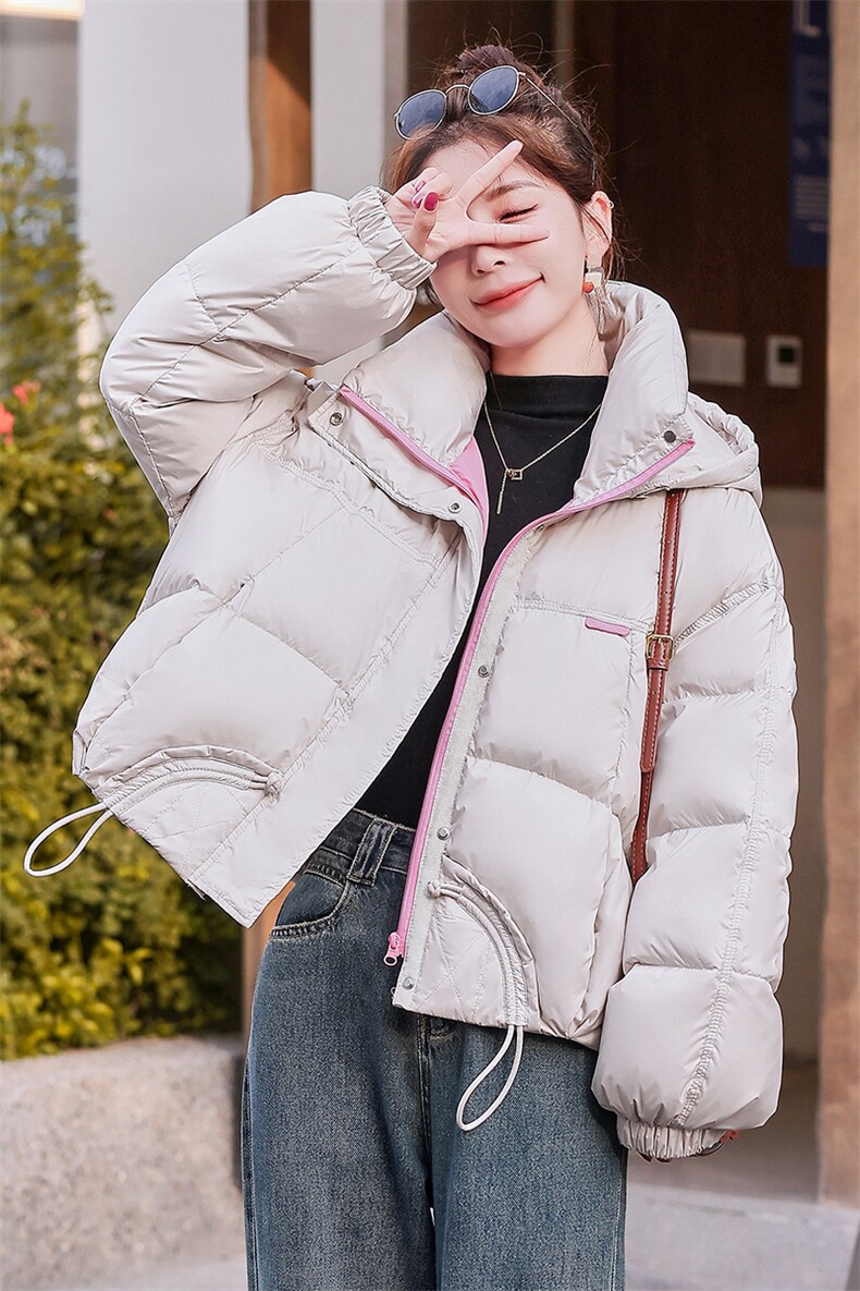 短款连帽羽绒服女2023冬季新款女装白鸭绒外套！现货达标90可退现,女装羽绒服,慧尚依恋