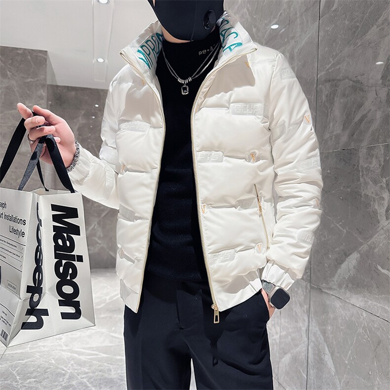 痞帅字母印花高领修身羽绒服男社会小伙店主风301C-YR01P128控168,男装羽绒服,星座301C（原B323）