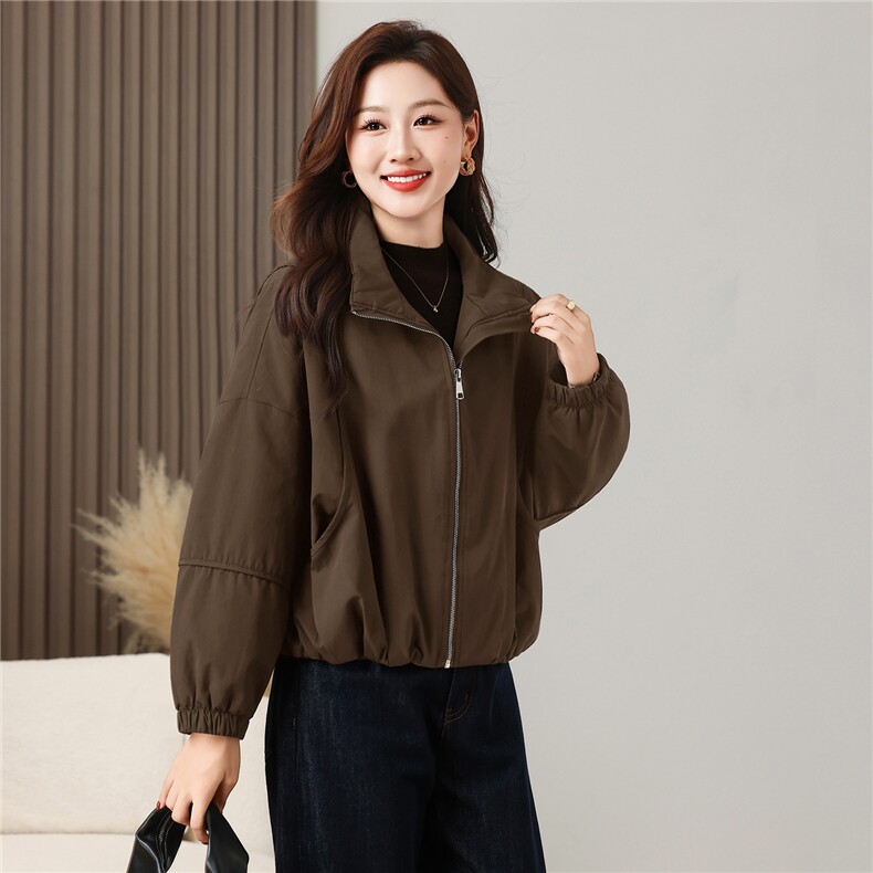 棉衣女冬季保暖加棉加厚纯色棉立领外套，女装棉衣/棉服，芙芮