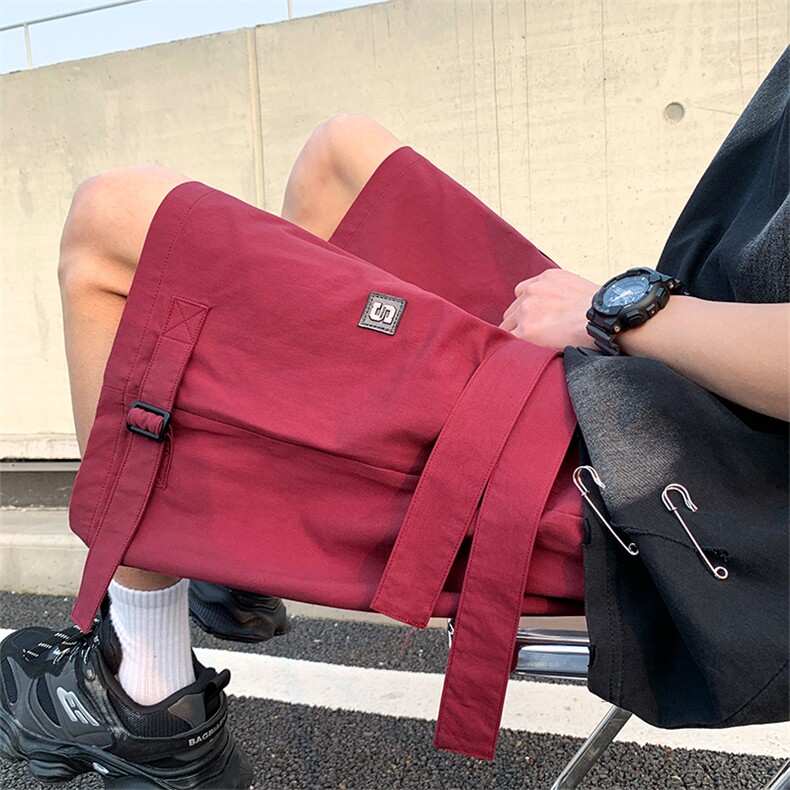 夏高街美式复古工装拉链口袋直筒宽松短裤潮男 X2405-TP35控价58图片