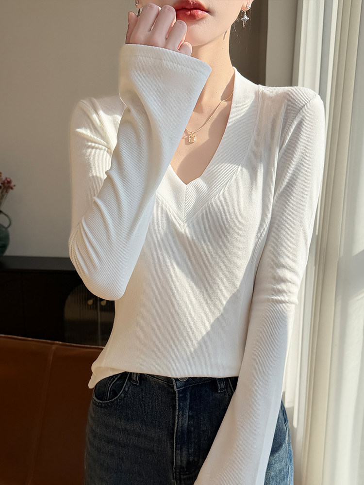 2025年秋季时尚百搭通勤简约休闲磨毛打底衫，女装针织衫/毛衣，羊特美羊绒