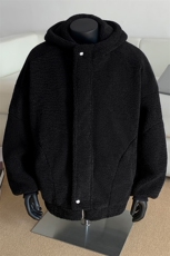 冬季加厚保暖宽松外套升级版夹棉加厚羊羔绒连帽棉衣HY676TP98，男装棉衣，电商A102B