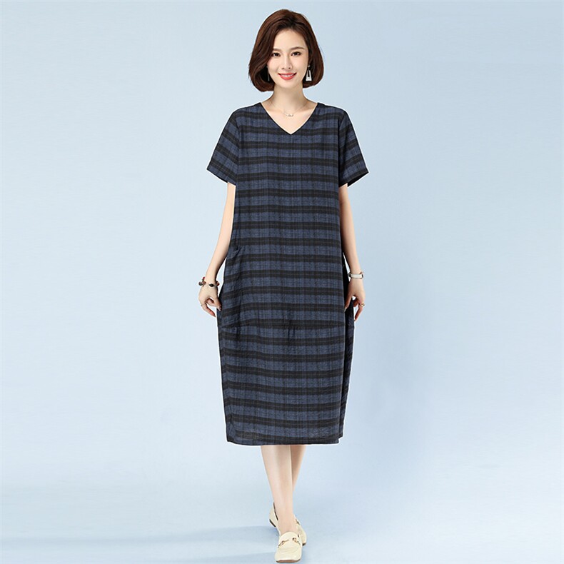 2023新款撞色连衣裙长裙单件简约休闲宽松大码连衣裙809款,女装连衣裙,秋牧寒烟