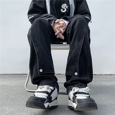 美式牛仔裤男款春季水洗做旧小众黄泥染长裤A061-YJ6724-P65控88，男装牛仔裤，电商A061-1