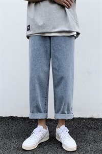 主推2021夏季新款浅色直筒牛仔裤宽松版港风老爹裤长裤G247图片