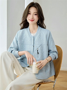 现货时尚休闲洋气外套女2026秋季新款百搭显瘦提花简约夹克上衣图片