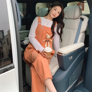 背带裤女2023新款秋季宽松显瘦网红炸街姐妹糖果色闺蜜装图片