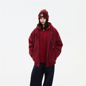!潮流冬季连帽拉链加绒加厚棉衣情侣撞色棉服外套 MY5567-P78图片