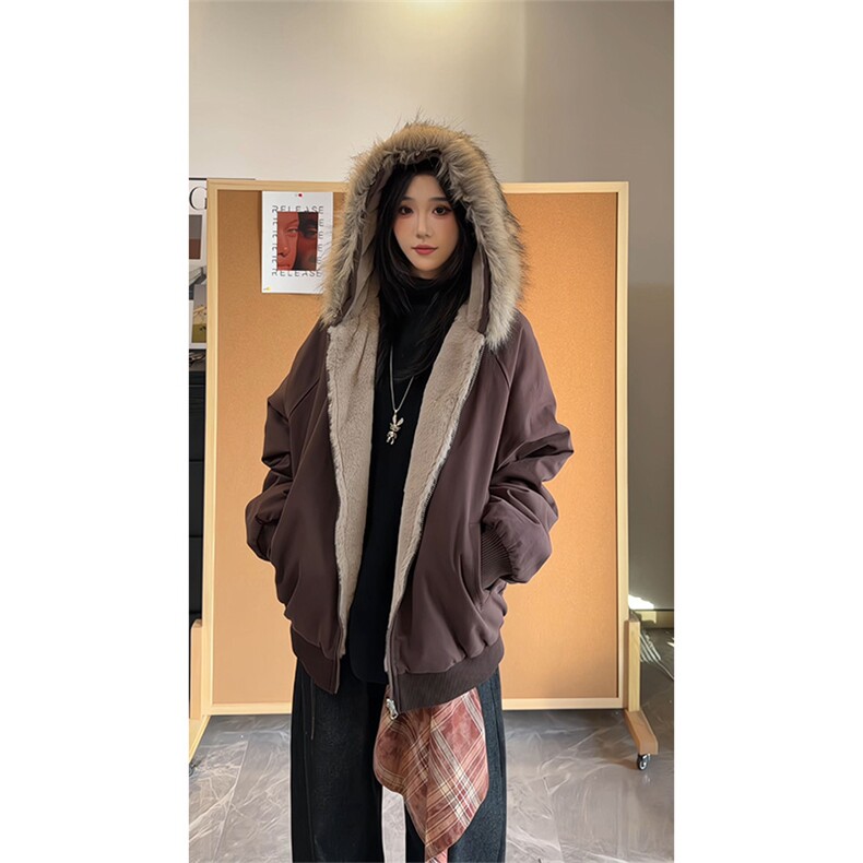 毛领可拆座山雕棉衣仿兔毛加绒棉服男女DZ54133-TP115198,男装棉衣,电商A102