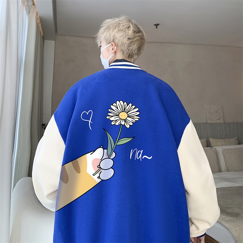 摇粒绒棒球服男大码开衫卫衣男夹克 BF86265-P65图片