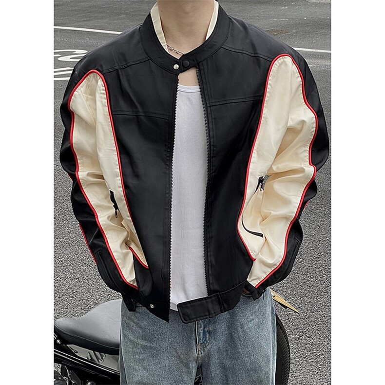 B221 美式ins高街暗黑痞帅型男机车服外套上衣 SY2306-P90控118图片