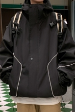 JK103/P65春装新款现货冲锋衣防水夹克男款潮宽松大码连帽外套，男装夹克，电商基地A050