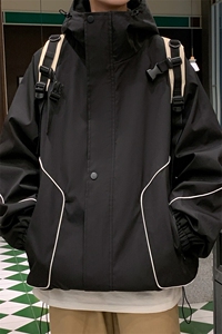JK103/P65春装新款现货冲锋衣防水夹克男款潮宽松大码连帽外套图片