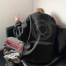 抖音供货、重磅360克现货字母印花圆领卫衣宽松HD019-1-YL4326，男装卫衣，电商019-1