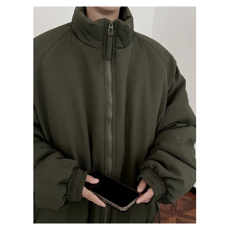 慵懒日系美式复古加绒加厚立领工装棉服男女冬季潮牌情侣保暖棉衣,男装棉衣,星座1013-1