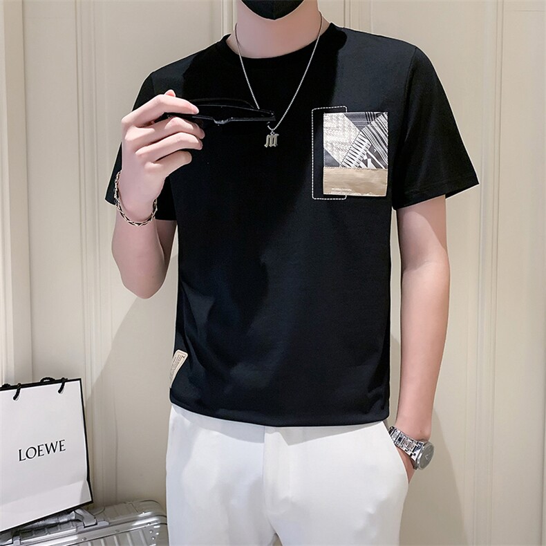 社会小伙2025新款夏季短袖T恤男士潮牌A313-1-5806-P4868元，男装T恤，电商A313-1