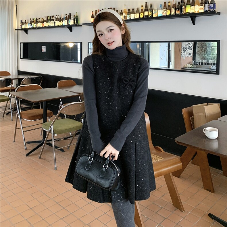 新款26早春韩系毛呢背心裙打底套装6206-P175-K258,女装套装/套裙,2C057