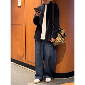 长袖立领仿麻休闲衬衫1302-GC67-P40控68 成分100棉图片