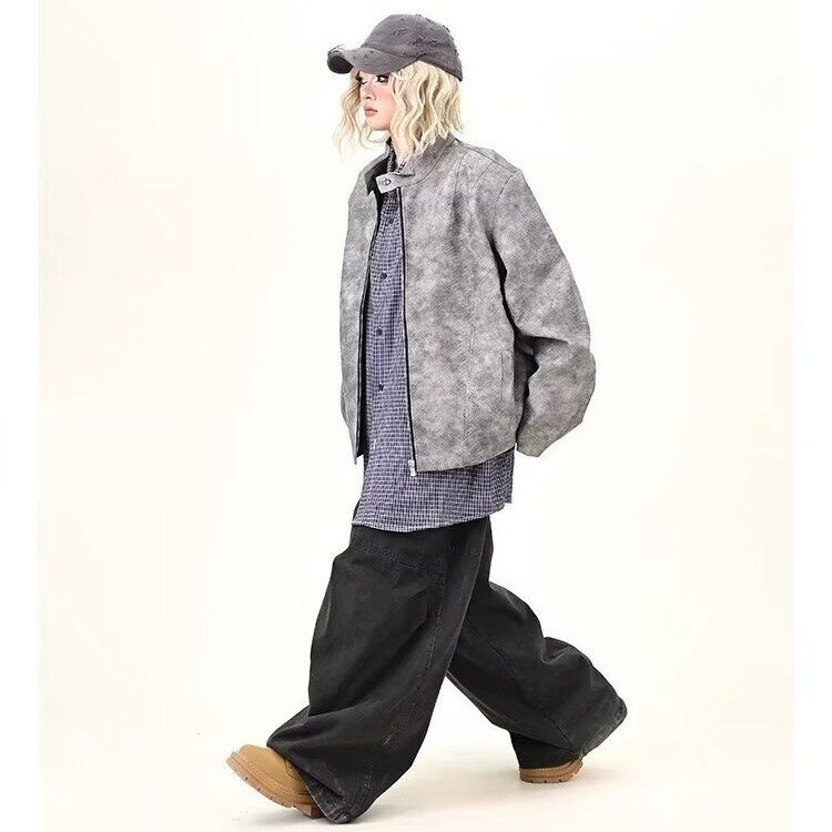 JK293-P882025新款男士春秋夹克立领插肩袖休闲夹克外套,男装夹克,电商B323A