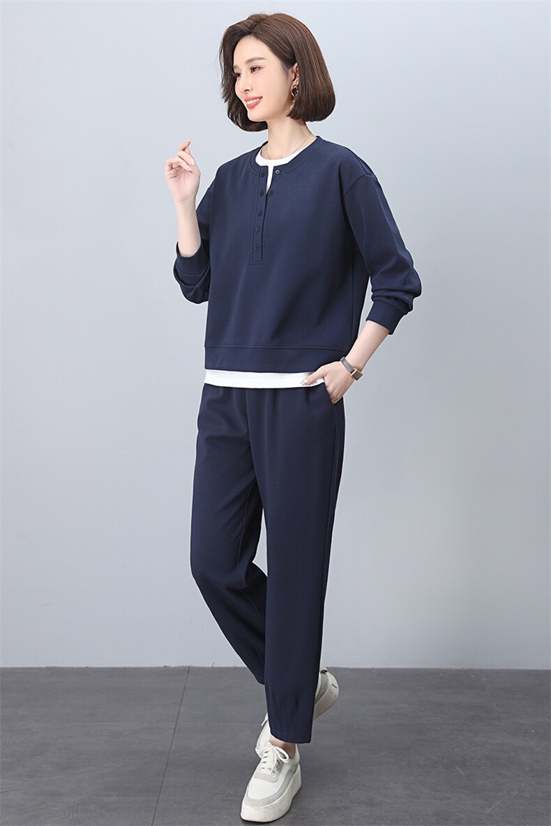 休闲运动套装女2025年春装新款减龄妈妈装卫衣两件套,女装套装/套裙,忆绮罗