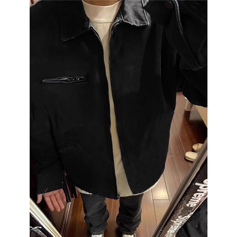 美式复古高级感做旧cleanfit底特律工装夹克男春秋季新款外套上衣,男装夹克,星座1210-1