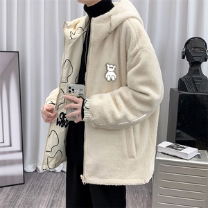 冬季青少年羊羔绒加厚棉衣宽松两面穿外套男女 8830-P115 控价138图片