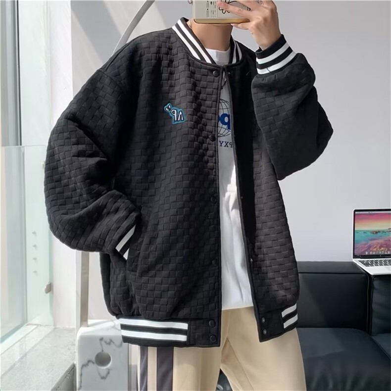 华夫格棒球服男秋季春秋高级运动外套ins潮牌港风夹克W3764-P58,男装夹克,星座512-2