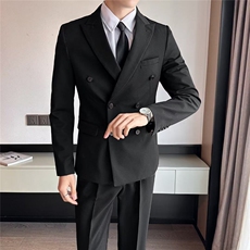 25年轻熟风双排扣西服新郎伴郎男痞帅青年休闲西装外套韩版~XY220，男装西服，星座601-1