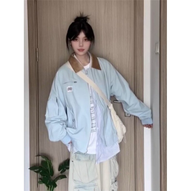 撞色棒球服拼接宽松复古夹克513AJK1895P70,男装夹克,星座513A