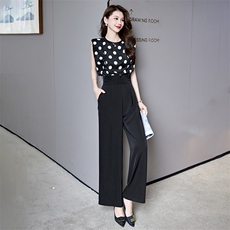 时尚吊带裤套装女2025夏季爆款女装宽松设计感职业气质洋气两件套，女装套装/套裙，火爆靓佳人