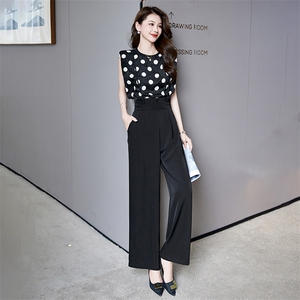 时尚吊带裤套装女2025夏季爆款女装宽松设计感职业气质洋气两件套图片