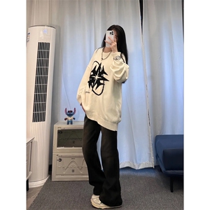 美式hiphop牛仔裤修身直筒微喇叭裤图片