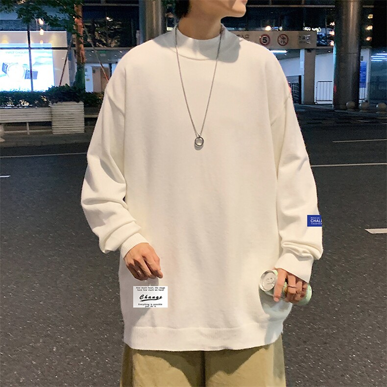 M18062-P45加绒款-P65半高领毛衣男士大码针织衫男毛线衣男,男装针织衫/毛衣,电商A040