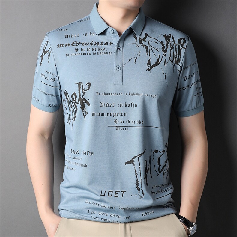 男士2023夏季新款潮流男装翻领POLO衫男宽松带领男装SFT3123-P60,男装Polo衫,星座1105-3