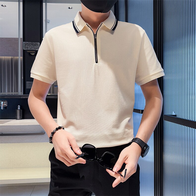 2025夏季新款高品质短袖T恤翻领Polo衫撞色领半袖2257-特P48,男装T恤,电商D342