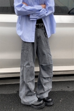A2051TP58控98-夏季新款得物二开复古工装裤男褶皱休闲裤子网图，男装休闲裤，电商B241