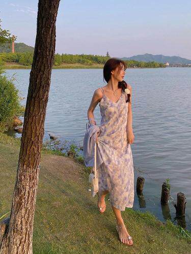 定制花色吊带裙，女装背心吊带，TWO LAPS