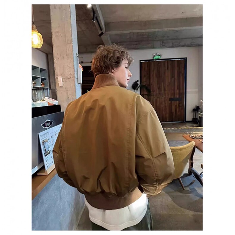 现货冬季美拉德立领飞行夹克廓形高街棒球服加棉加厚棉衣外套,男装夹克,电商A443