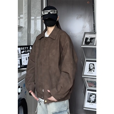 档口图抖音PU皮夹克宽松复古纯色外套DY2407-P80，男装夹克，星座1213