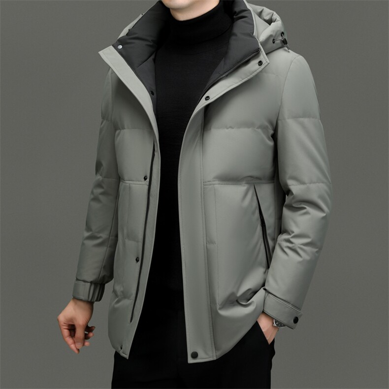 DF2383钱塘2020-2新款百搭简约有帽厚款中年男士羽绒服P255，男装羽绒服，钱塘207-2