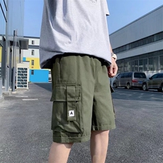 港风宽松休闲夏季工装短裤百搭潮流男ins潮牌五分裤K2481-P26，男装休闲裤，星座512-2