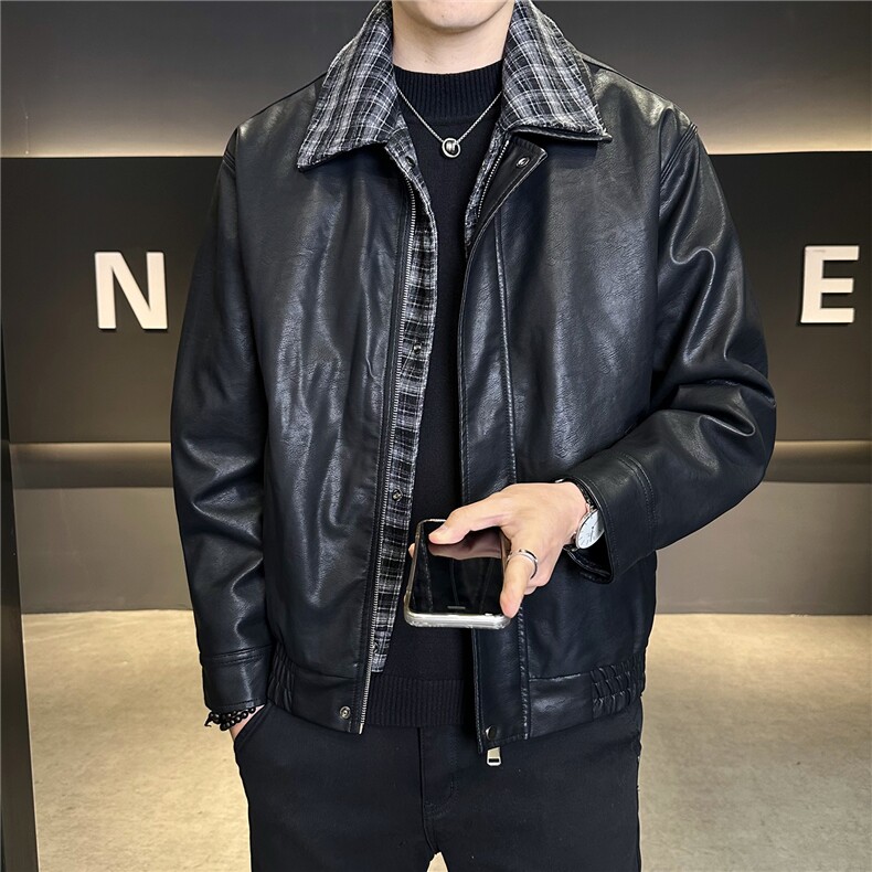 加绒厚款皮衣外套男2025冬季皮夹克外套C317-J7722-P185,男装夹克,电商C317