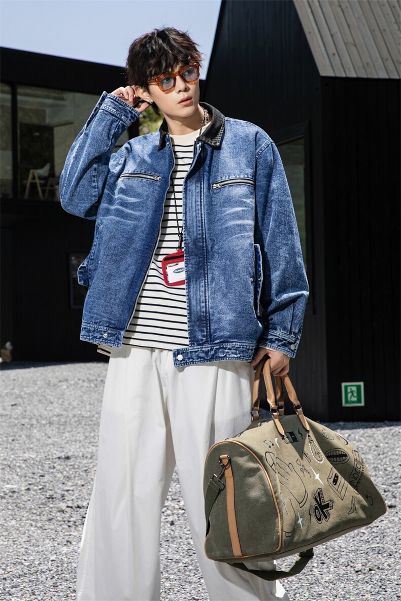 311B-1-25066-P85控158潮牌水洗重磅牛仔夹克复古宽松休闲上衣,男装夹克,星座311B-1