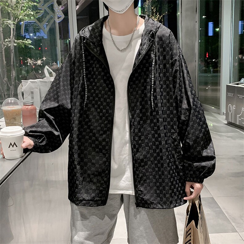 高街外套男夏季薄款潮流个性连帽防晒衣潮牌宽松夹克W3151-P32，男装夹克，星座512-2