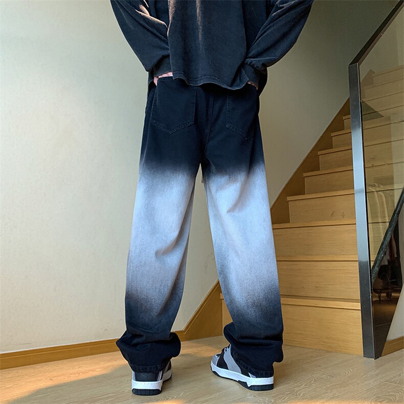 K6603-P55控68！美式复古高街vibe风渐变色牛仔裤男,男装牛仔裤,电商B369（原A024）