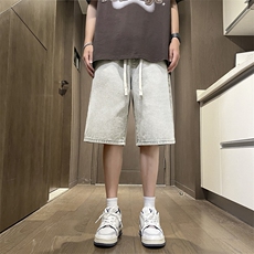 男夏季美式男生牛仔裤宽松男款裤五分中裤DK850-特批32，男装牛仔裤，星座718-1