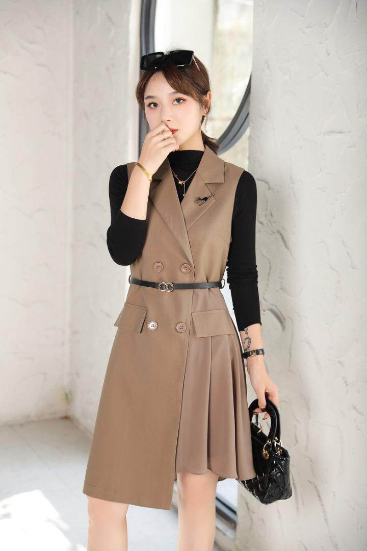 时尚两件套风衣裙，女装风衣，湘怡服饰