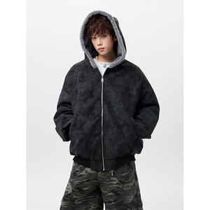 MFDD002-特P85 荔枝纹皮拼兔毛绒座山雕加厚棉衣棉服图片