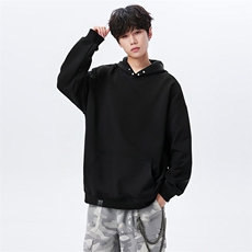 抖音得物品质二开380克全棉秋冬美式宽松两粒扣连帽卫衣CM22，男装卫衣，电商A486